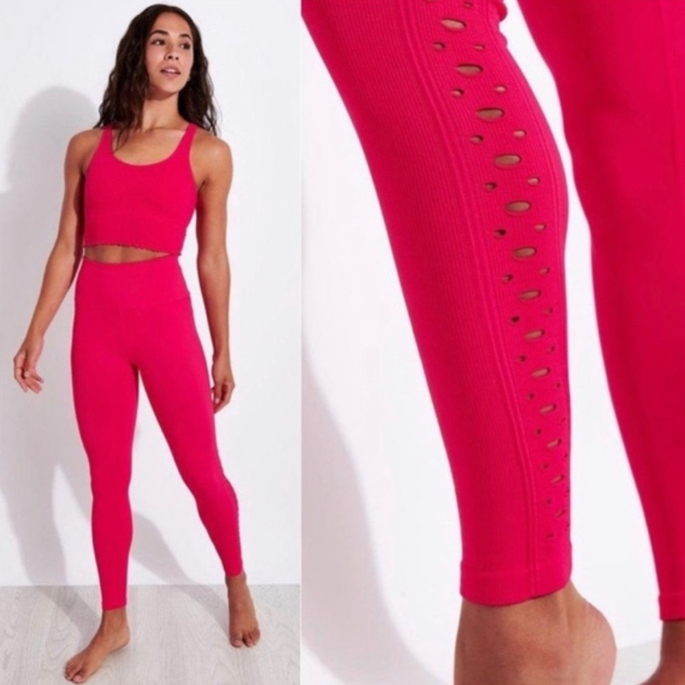 🌟HOST PICK🌟Spiritual Gangster Self Love Ribbed Legging Perforated Sides Size XS